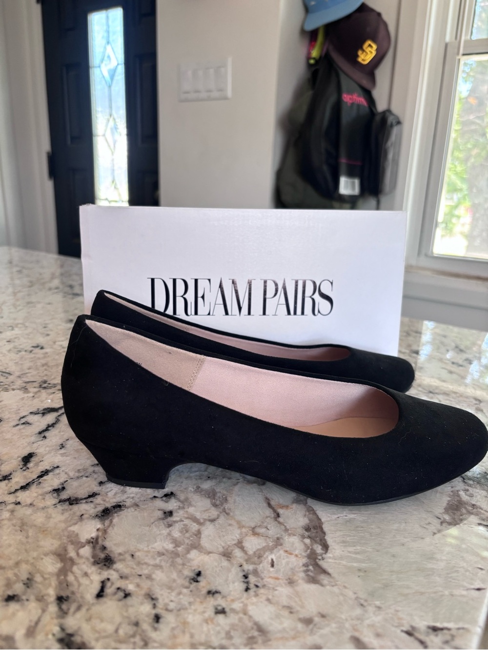 Dream Pairs Black Low Block Heel Pumps